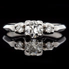 VINTAGE OLD EUROPEAN CUT 3 STONE ROUND DIAMOND PLATINUM ENGAGEMENT RING RETRO Ivy & Rose
