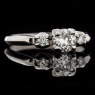VINTAGE OLD EUROPEAN CUT 3 STONE ROUND DIAMOND PLATINUM ENGAGEMENT RING RETRO Ivy & Rose