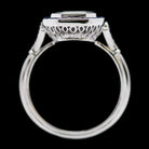 SAPPHIRE DIAMOND RADIANT ASSCHER CUT SETTING ENGAGEMENT RING SEMI-MOUNT VINTAGE