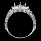 VINTAGE STYLE DIAMOND SAPPHIRE HALO ROUND CUSHION ENGAGEMENT RING SETTING 6MM