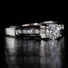 IDEAL CUT 3/4 CARAT ROUND BRILLIANT NATURAL DIAMOND ENGAGEMENT RING 1/2 CENTER
