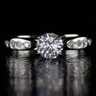 1.2ct NATURAL ROUND BRILLIANT CUT F Si2 DIAMOND BURNISH ENGAGEMENT RING 1.25ct Ivy & Rose