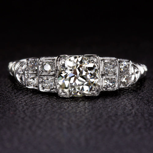 VINTAGE 1 CARAT OLD EUROPEAN CUT DIAMOND VS1 ANTIQUE ENGAGEMENT RING ART DECO 20