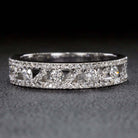 EXCELLENT CUT 3/4 CARAT NATURAL DIAMOND G SI BAND STACKING COCKTAIL RING 0.75ct