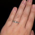 VINTAGE TRANSITIONAL IDEAL CUT DIAMOND ROUND CHANNEL ENGAGEMENT RING WHITE GOLD