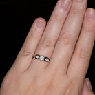 3/4 CARAT VINTAGE VS DIAMOND ROUND PEAR ACCENT 3 STONE PLATINUM ENGAGEMENT RING