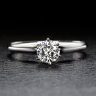 NATURAL ROUND BRILLIANT CUT DIAMOND 0.42ct SOLITAIRE ENGAGEMENT RING WHITE GOLD