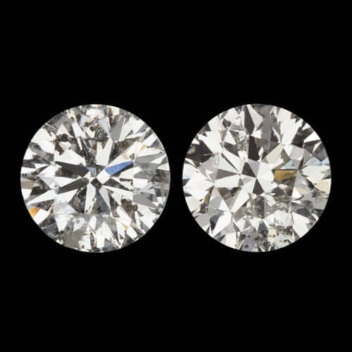 2 CARAT EXCELLENT CUT DIAMOND ROUND NATURAL STUD EARRINGS EYE CLEAN 1.82 6.15MM