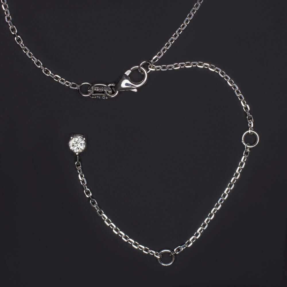 .84ct EXCELLENT CUT NATURAL DIAMOND LARIAT DROP Y NECKLACE DAINTY 14K WHITE GOLD Ivy & Rose
