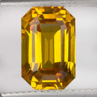 4.11ct GIA CERTIFIED ORANGE YELLOW SAPPHIRE EMERALD CUT TRANSPARENT NATURAL 4ct