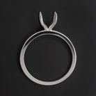 SOLITAIRE ENGAGEMENT RING SETTING 6.5mm ROUND CUT WHITE GOLD SEMI MOUNT CLASSIC