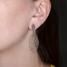 NATURAL DIAMOND 2.75ct DROP EARRINGS PAVE MARQUISE SHAPE 2.5in STATEMENT DANGLE