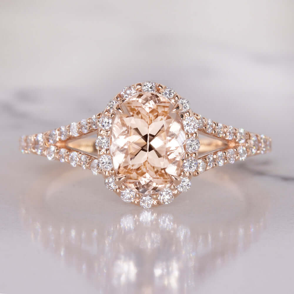 Peach Morganite Engagement Ring | Magpie Jewellery