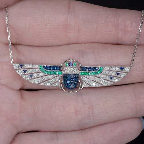 Vintage 3.47 CTW Sapphire & Diamond Necklace