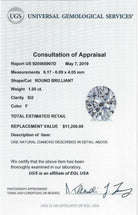 1.10ct CERTIFIED F SI2 DIAMOND ENGAGEMENT RING VINTAGE STYLE ART DECO ROUND 1ct