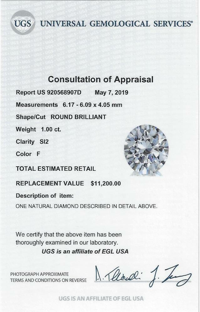 1.10ct CERTIFIED F SI2 DIAMOND ENGAGEMENT RING VINTAGE STYLE ART DECO ROUND 1ct