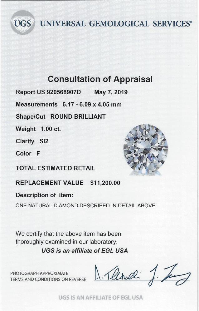 1 CARAT CERTIFIED ROUND BRILLIANT CUT DIAMOND WHITE CLEAN NATURAL ENGAGEMENT 1ct