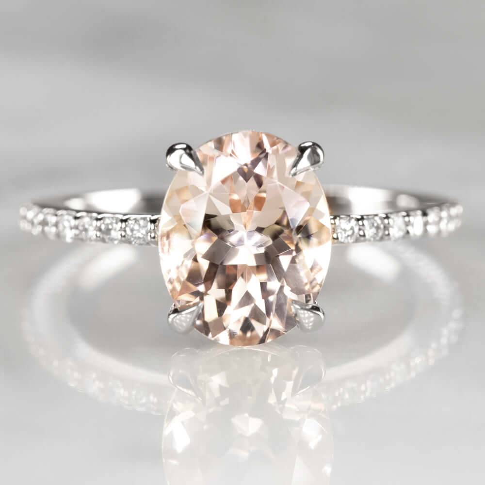 6.0mm Cushion-Cut Pink Morganite and Diamond Accent Engagement Ring in 10K Rose  Gold | Zales Outlet