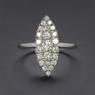 1ct DIAMOND NAVETTE RING 20m MARQUISE SHAPE VINTAGE STYLE UNIQUE ENGAGEMENT 1CT