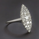 1ct DIAMOND NAVETTE RING 20m MARQUISE SHAPE VINTAGE STYLE UNIQUE ENGAGEMENT 1CT