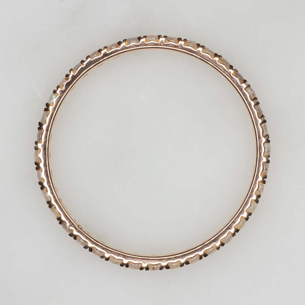 14K ROSE GOLD NATURAL LABRADORITE ETERNITY RING STACKABLE BAND WEDDING PASTEL BL