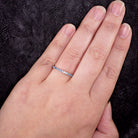 NATURAL BLUE SAPPHIRE RING LIGHT CORNFLOWER 14K WHITE GOLD ETERNITY WEDDING BAND