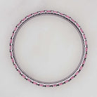 14K WHITE GOLD NATURAL PINK SAPPHIRE ETERNITY RING STACKING WEDDING BAND PAVE WG