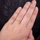 14K GOLD NATURAL YELLOW SAPPHIRE STACKABLE RING ETERNITY WEDDING BAND THIN PAVE