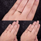 14K GOLD SPINEL LABRADORITE ETERNITY RING STACKABLE BAND WEDDING BLACK AND WHITE