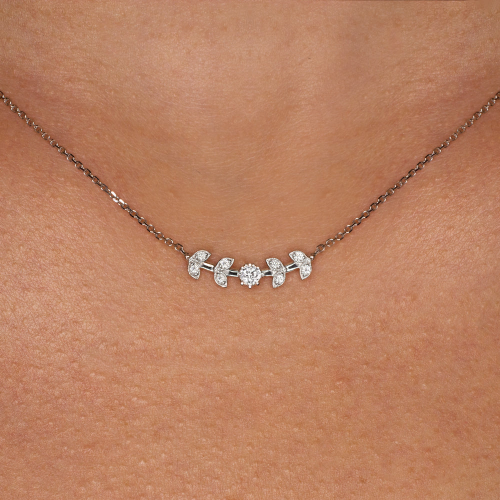 Dainty diamond necklace white gold Clearance