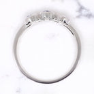 NATURAL LIGHT BLUE SAPPHIRE 3 STONE RING ROSE CUT BEZEL WHITE GOLD VINTAGE STYLE