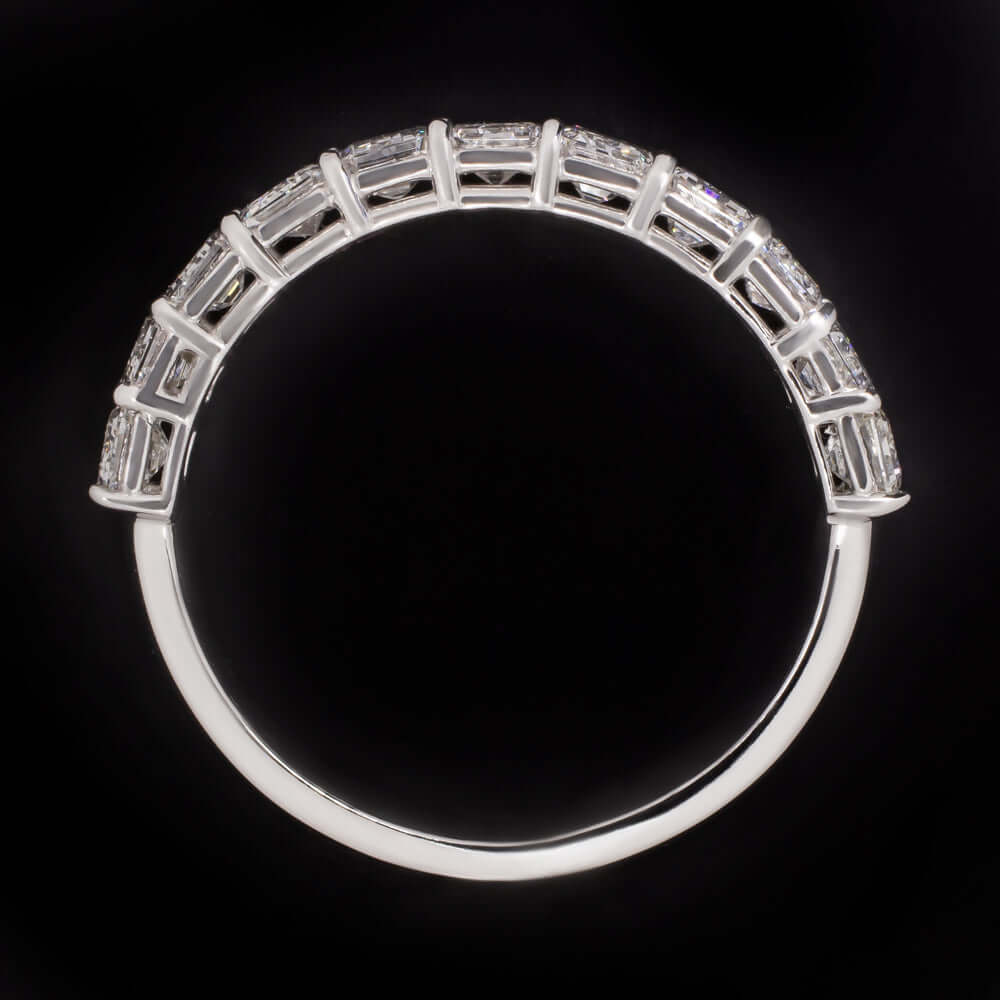 2 CARAT EMERALD CUT DIAMOND WEDDING BAND HALF ETERNITY RING WHITE GOLD BAGUETTE