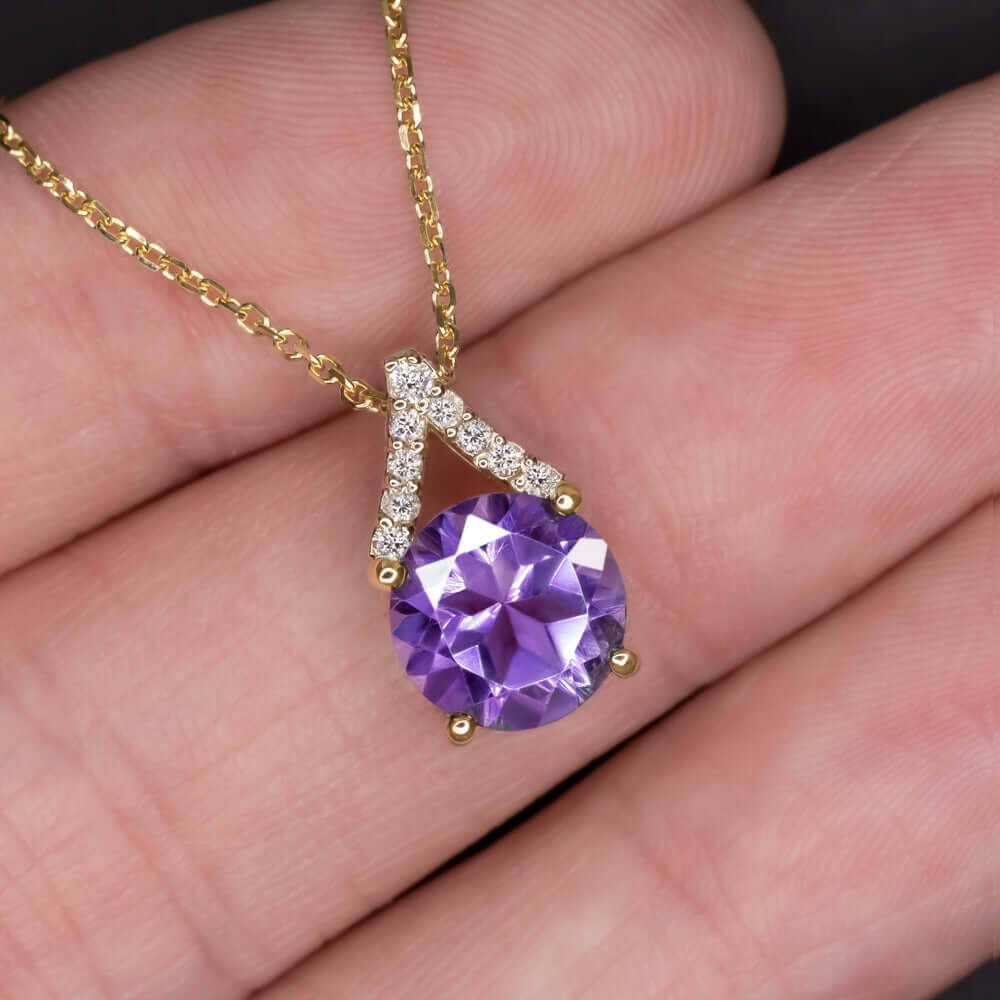 Amethyst diamond necklace Clearance