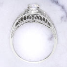 ROUND CUT DIAMOND VINTAGE STYLE ENGAGEMENT RING 1/2 CARAT FILIGREE WHITE GOLD Ivy & Rose
