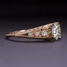 1 CARAT NATURAL DIAMOND ENGAGEMENT RING VINTAGE STYLE ROSE GOLD ART DECO STYLE