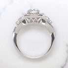1.64c NATURAL DIAMOND ENGAGEMENT RING VG CUT 18K WHITE GOLD 8GM ROUND HALO 1.5CT
