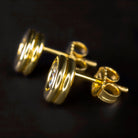 IDEAL CUT DIAMOND SCOTT KAY STUD EARRINGS 18k YELLOW GOLD 1/3 CARAT ROUND BEZEL Ivy & Rose