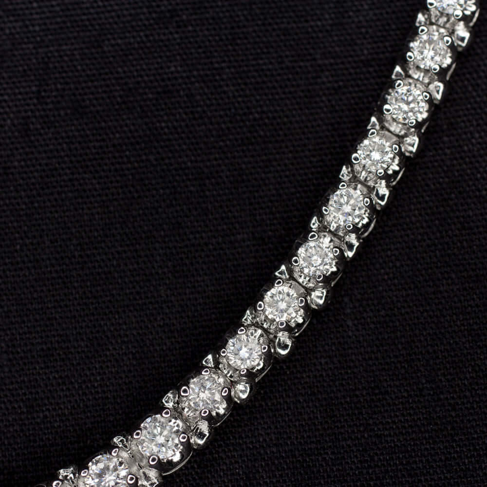 3 CARAT NATURAL DIAMOND RIVIERA NECKLACE 27 GRAM WHITE GOLD ROUND CUT TENNIS 3ct