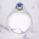 STAR SAPPHIRE 7.6G 18K WHITE GOLD RING MID CENTURY VINTAGE ENGRAVED MENS LADIES