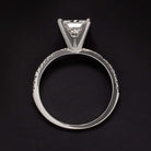 1 CARAT CERTIFIED G SI1 PRINCESS CUT DIAMOND ENGAGMENT RING PAVE BAND RADIANT