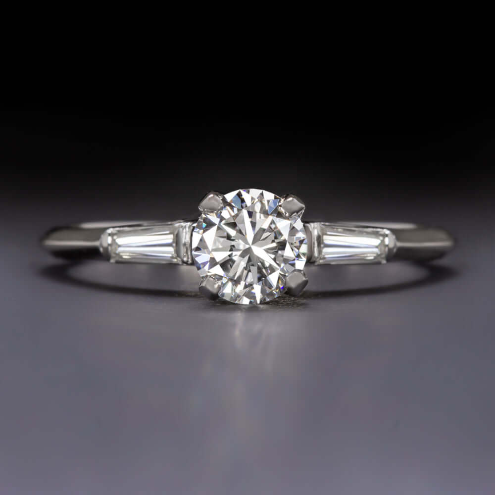 F-G VS2 ROUND CUT DIAMOND ENGAGEMENT RING 1/2 CARAT CLASSIC WHITE GOLD NATURAL
