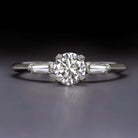 F-G VS2 ROUND CUT DIAMOND ENGAGEMENT RING 1/2 CARAT CLASSIC WHITE GOLD NATURAL