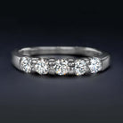 EXCELLENT CUT NATURAL DIAMOND WEDDING RING 0.45ct BAND ROUND 5 STONE WHITE GOLD Ivy & Rose
