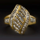 19.5mm 1.5 CARAT DIAMOND COCKTAIL RING YELLOW GOLD RING BIG STATEMENT NATURAL