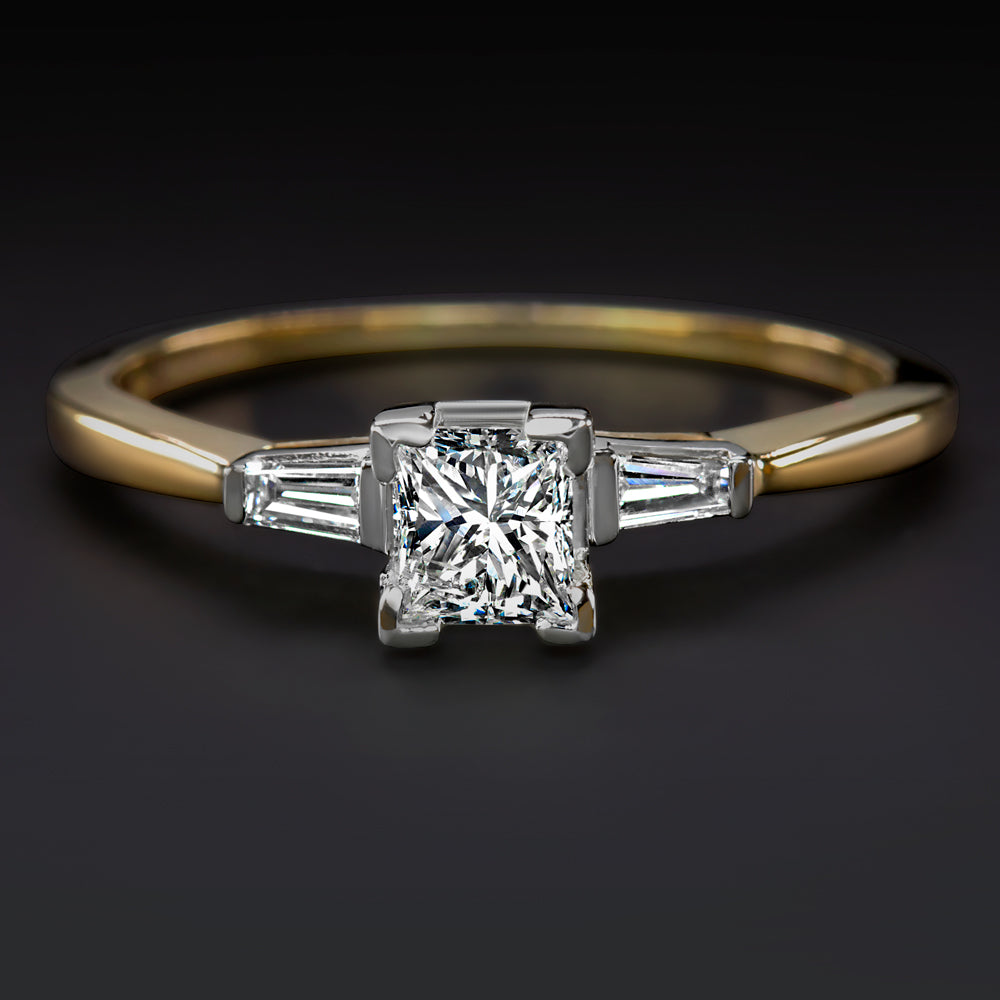 Princess Cut Diamond Solitaire Engagement Ring in 14K Two-To | Ask Design  Jewelers | Olean, NY