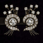 2.75ct CERTIFIED H VS DIAMOND COCKTAIL EARRINGS VINTAGE ESTATE FLORAL WHITE GOLD