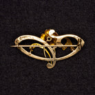 ANTIQUE ART NOUVEAU DIAMOND 14K GOLD PIN PENDANT ESTATE NECKLACE BROOCH FLOWER