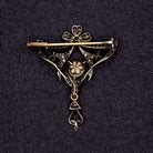 VICTORIAN SALTWATER PEARL DIAMOND PIN PENDANT ANTIQUE NECKLACE OLD CUT 1800s