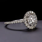 2.80ct F-G EX CUT NATURAL DIAMOND ENGAGEMENT RING 18K WHITE GOLD HALO ROUND 2ct
