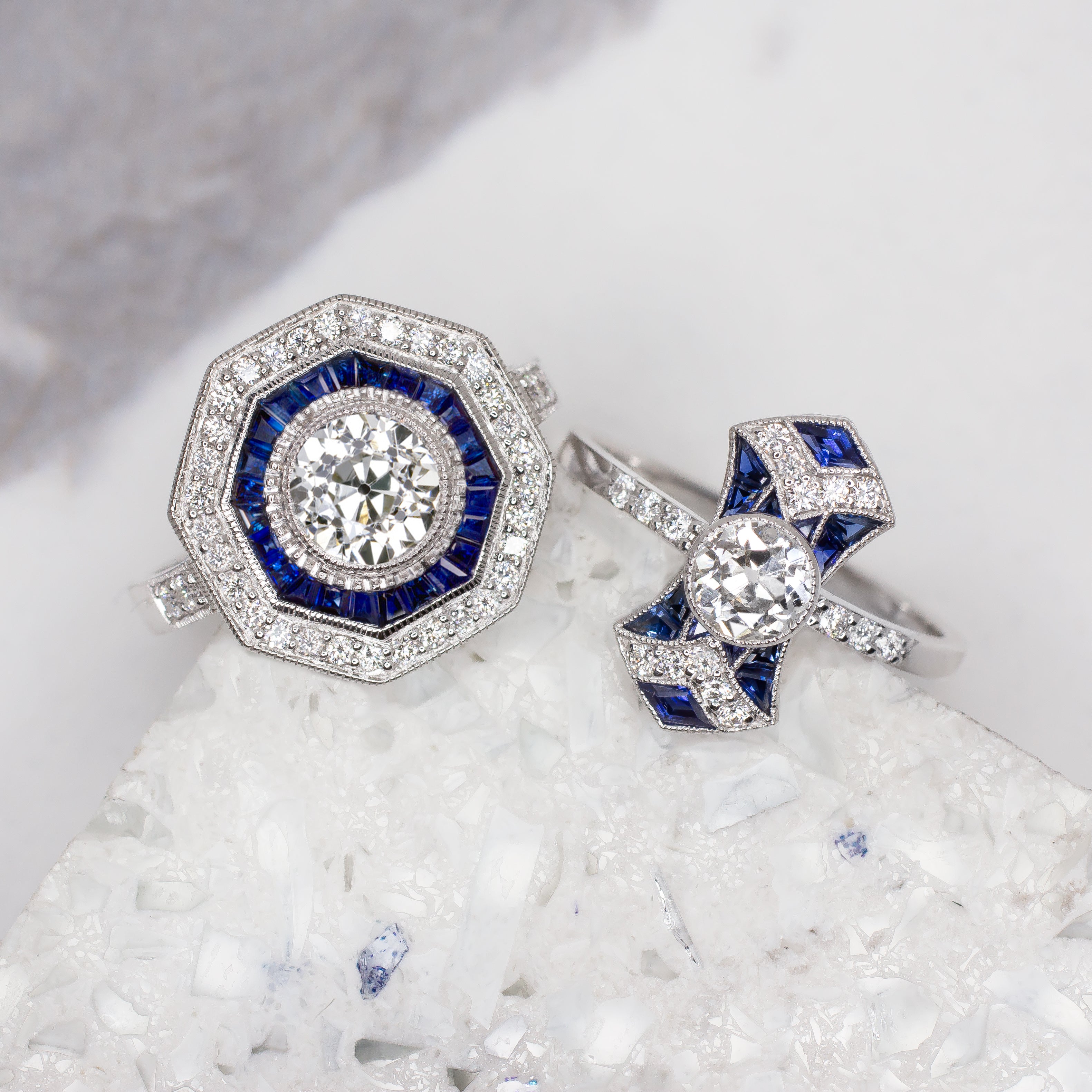 VINTAGE STYLE SEMI MOUNT SAPPHIRE DIAMOND ROUND SETTING RING COCKTAIL 14k TARGET Ivy & Rose